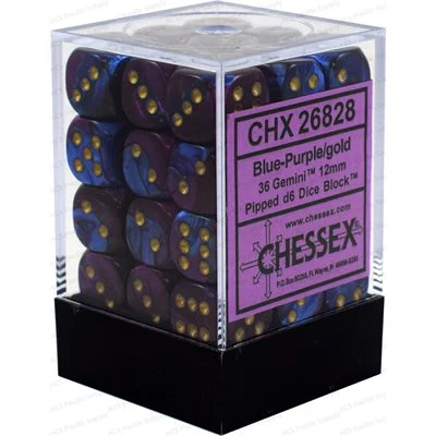 Chessex: Gemini 12mm 36 Dice Blue-Purple/gold