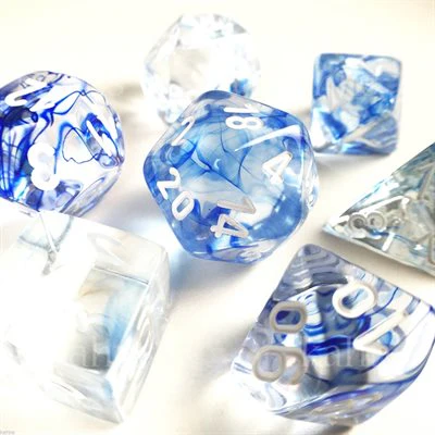 Chessex: Nebula 7P Dark Blue / White