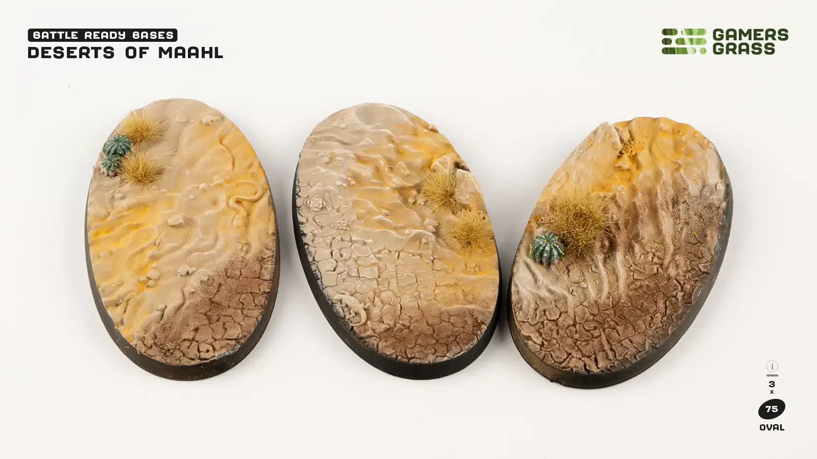 Gamer Grass: Deserts of Maahl Bases, Oval 75mm x 3 - Image 2
