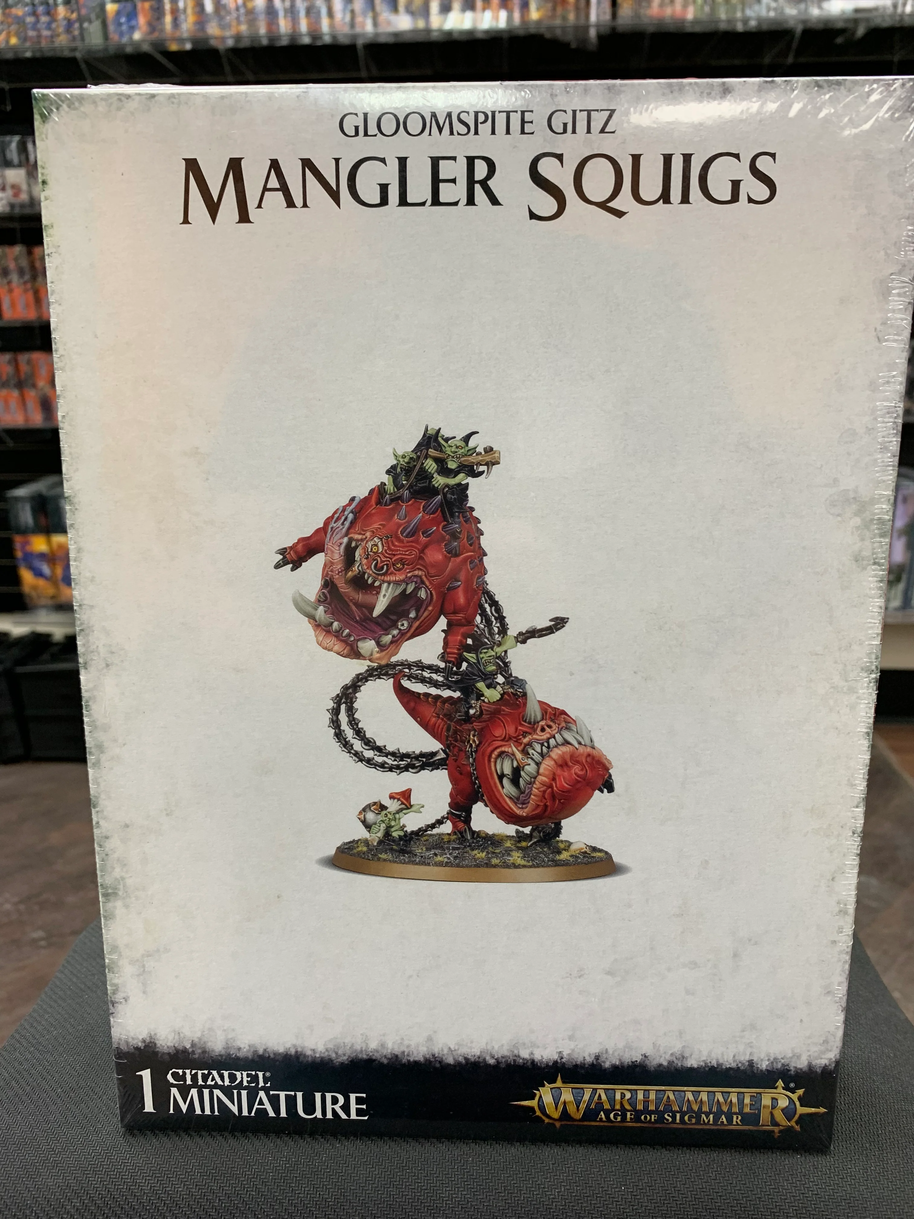 Gloomspite Gitz: Mangler Squigs/Loonboss on Mangler Squig