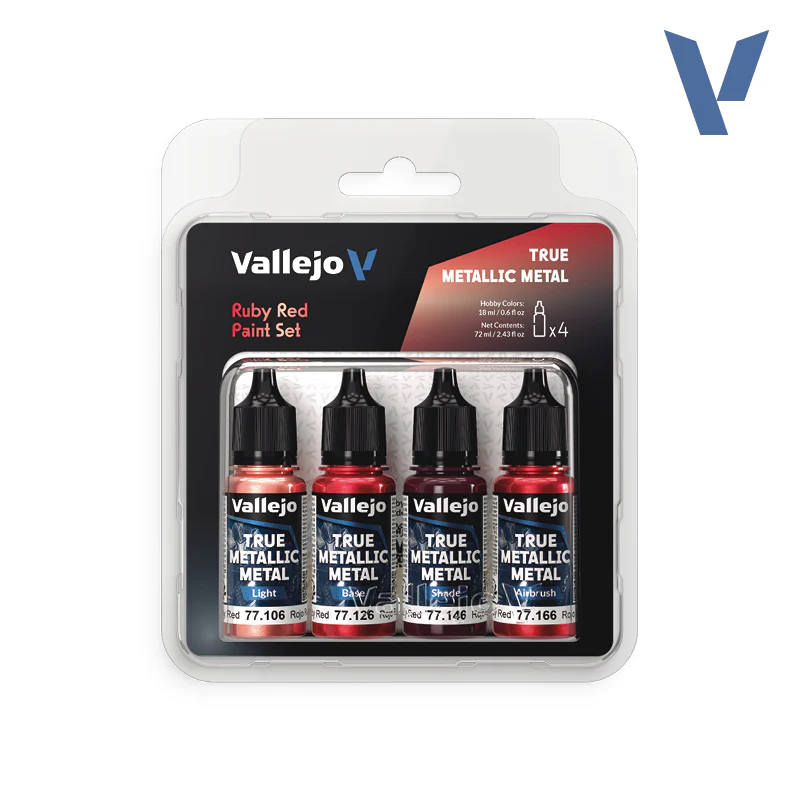 Vallejo True Metallic Metal: Ruby Red Set